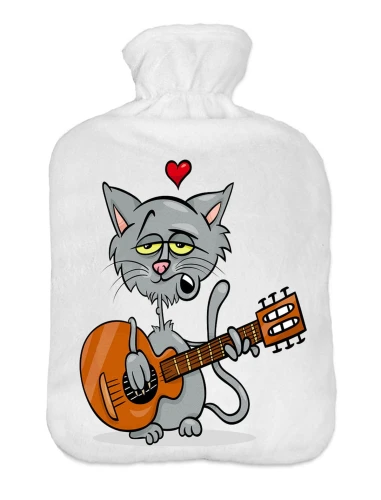 Termofor ze sweterkiem 2 litrowy Cat guitar