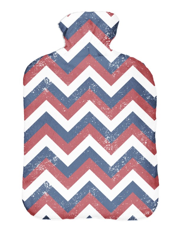 Termofor ze sweterkiem 2 litrowy Full Zig Zag Blue