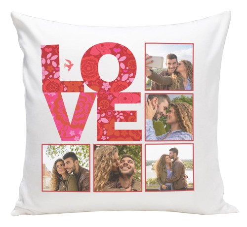FOTO PODUSZKA ze Zdjęciem | 40x40 LOVE 5 zdjęć