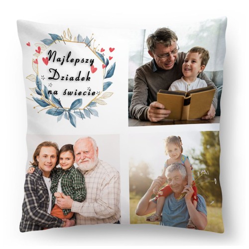 FOTO PODUSZKA ze Zdjęciem Babci i Dziadka 45x45 Najlepszy dziadek 2