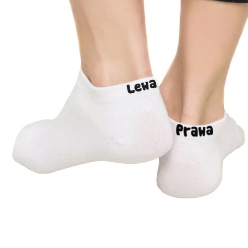 Stopki z nadrukiem lewa/prawa pięta