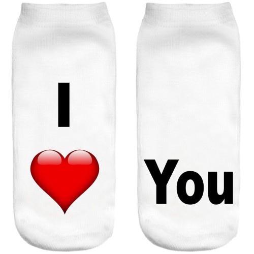 Śmieszne skarpetki damskie Stopki I love you 2