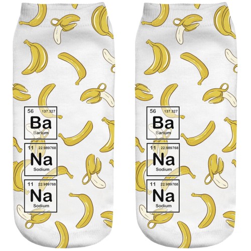 Śmieszne skarpetki damskie Stopki Banana Chemistry
