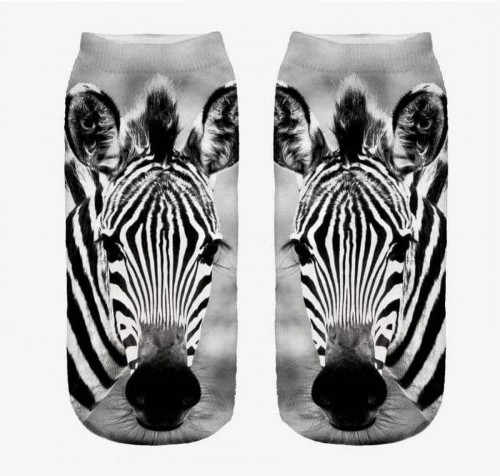 Śmieszne skarpetki damskie Stopki Zebra