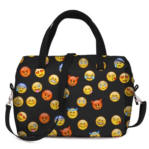 Lunch bag prostokątny torba termiczna Emoji czarna