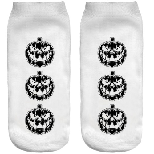 Śmieszne skarpetki damskie Stopki Halloween 3 dynie