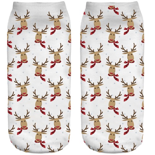 Stopki świąteczne Renifer w czerwonym szalu