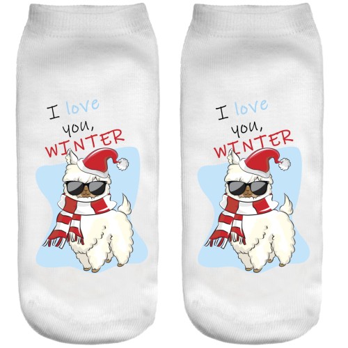 Stopki świąteczne I love you winter lama