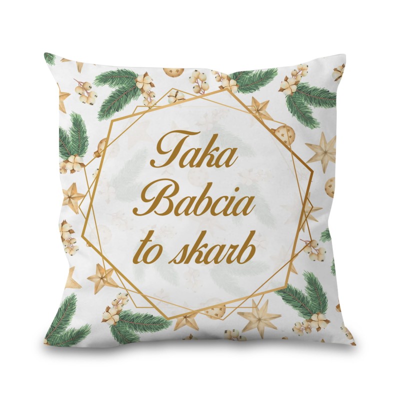Zestaw poduszka + kubek święta Babcia skarb