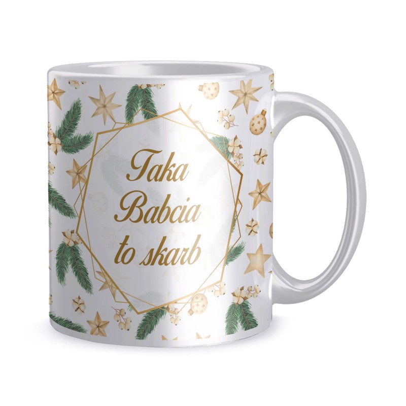 Zestaw poduszka + kubek święta Babcia skarb