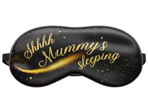 Opaska na oczy do spania Shhh Mummy's sleeping złota