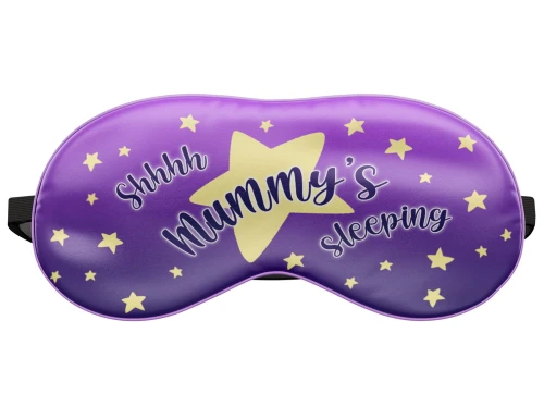Opaska na oczy do spania Shhh Mummy's sleeping fiolet