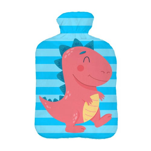 Termofor ze sweterkiem 2 litrowy Różowy dinozaur