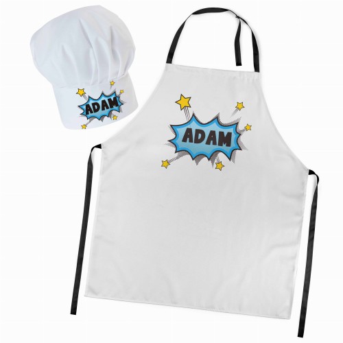Czapka kucharska + personalizowany fartuszek zestaw Bang