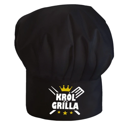 Czapka kucharska czarna Król grilla