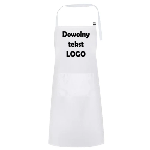 Fartuch gastronomiczny Dowolny tekst/logo biały