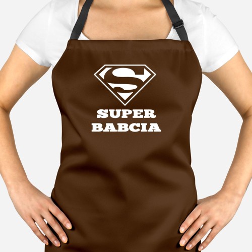 Fartuch Superbabcia  brązowy