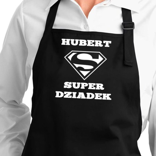 Fartuch Superdziadek + imię czarny
