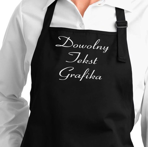 Fartuch gastronomiczny dla mężczyzny Dowolny tekst/grafika czarny