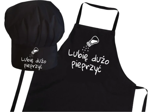 Zestaw fartuch + czapka Lubię dużo pieprzyć