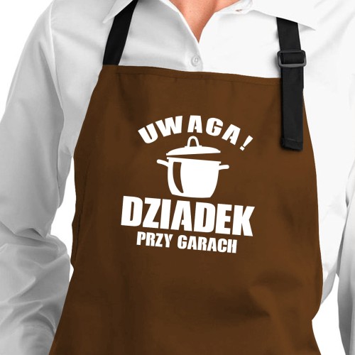 Fartuch Dziadek przy garach brązowy