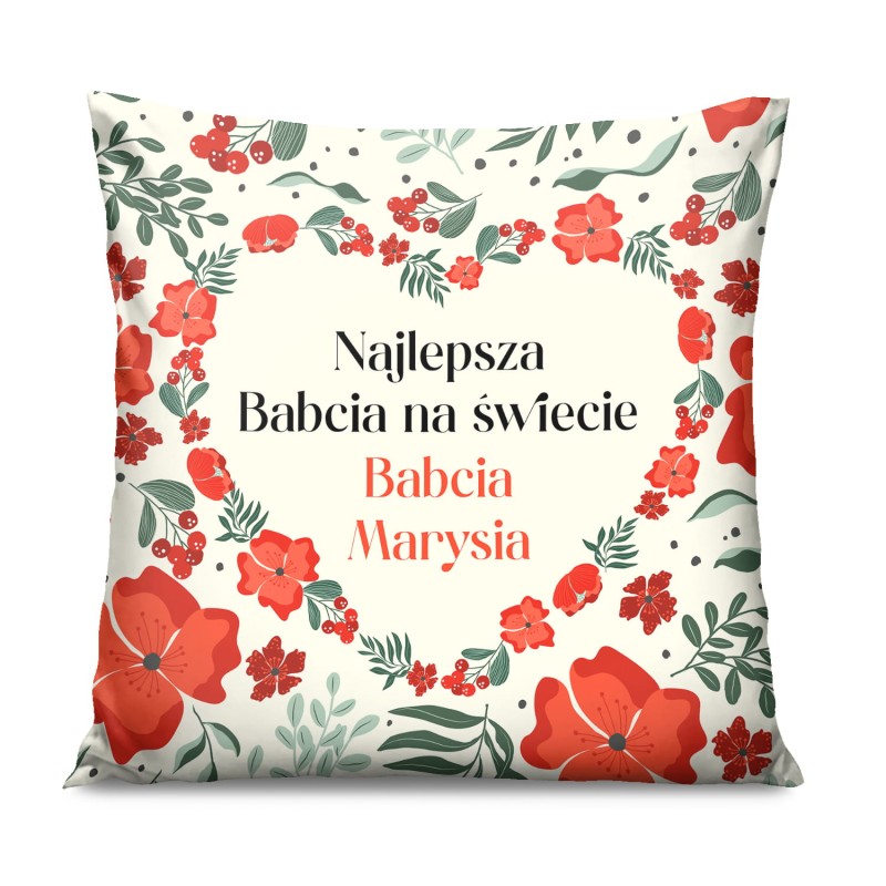 Poduszka Dzień Babc 45x45 cm Najlepsza Babcia na świecie