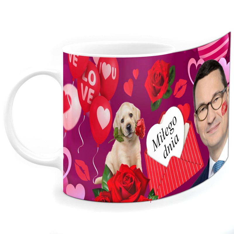 Foto kubek śmieszny walentynki Mateusz Morawiecki