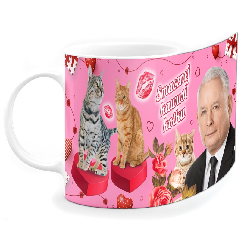 Foto kubek śmieszny walentynki Jarosław Kaczyński