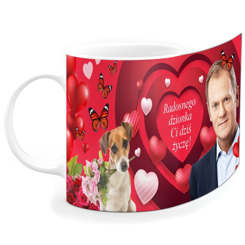 Foto kubek śmieszny walentynki Donald Tusk