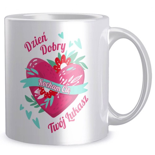 Kubek Walentynki Dzień dobry róż