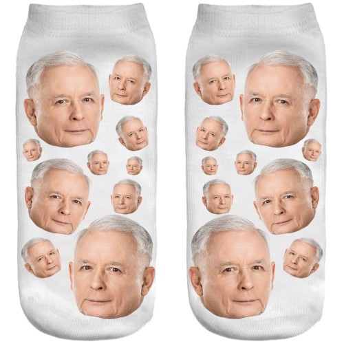 Śmieszne skarpetki damskie Stopki Kaczyński face