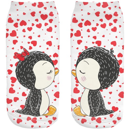Śmieszne skarpetki damskie Stopki Pinguin love