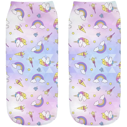 Śmieszne skarpetki damskie Stopki Unicorn Rainbow