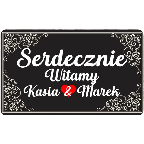 Personalizowana Wycieraczka pod drzwi 45x75 Czarna