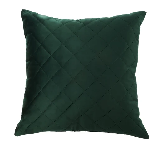 Poduszka dekoracyjna velvet 45x45 cm pikowana zielona