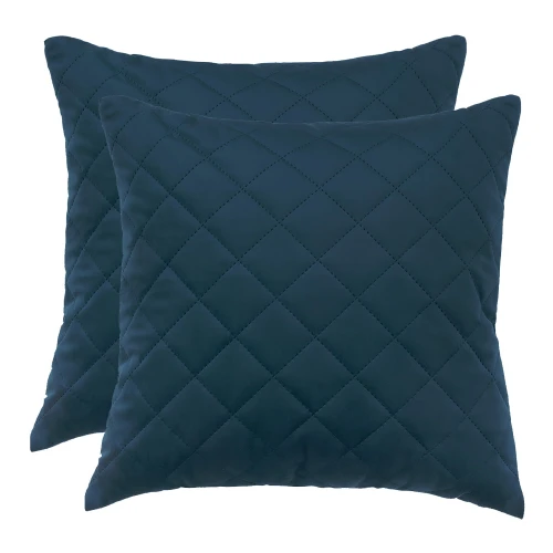 Poduszki dekoracyjne velvet 45x45 cm SET pikowany granatowy