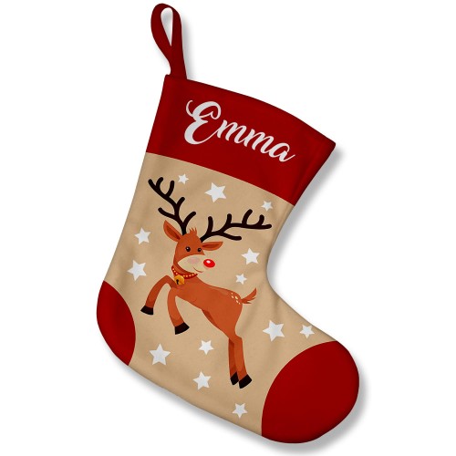 Skarpeta świąteczna personalizowana z imieniem Rudolf