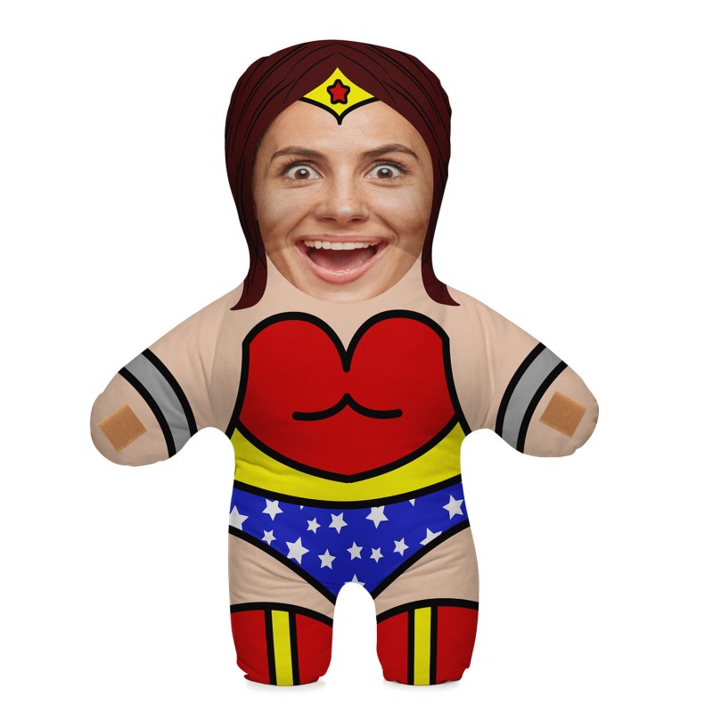 Poduszka lalka 3D ze zdjęciem i pluszowym sercem Wonder Lady