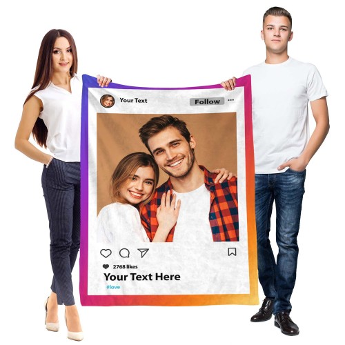 Foto koc 120x150 cm ze zdjęciem fullprint Insta