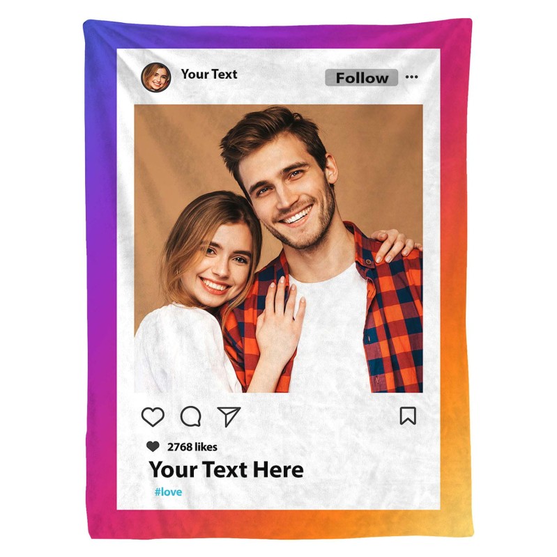 Foto koc 120x150 cm ze zdjęciem fullprint Insta