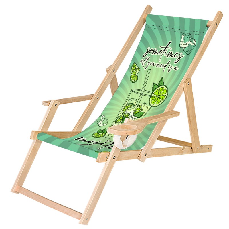 Leżak ogrodowy z podłokietnikiem Sometimes Mojito