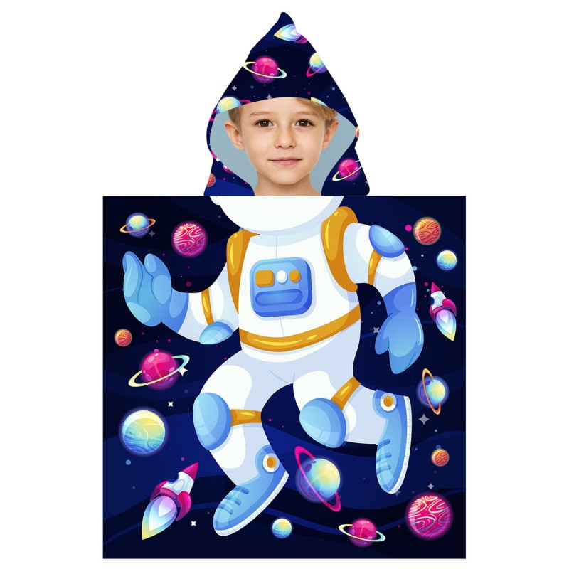 Ręcznik Ponczo kąpielowe z kapturem dla dzieci - ASTRONAUT