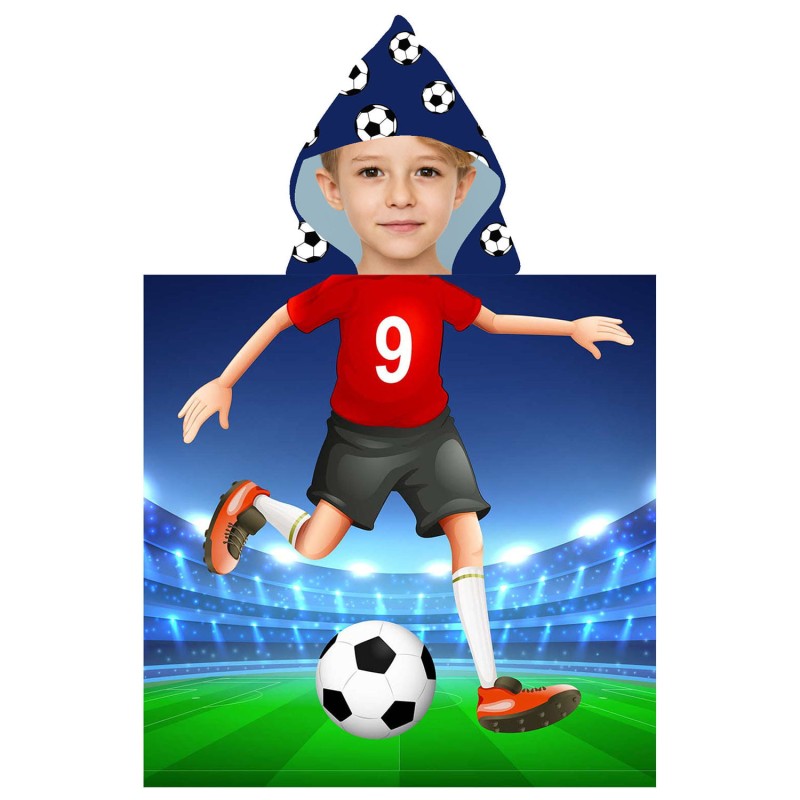 Ręcznik Ponczo kąpielowe z kapturem dla dzieci - FOOTBALL