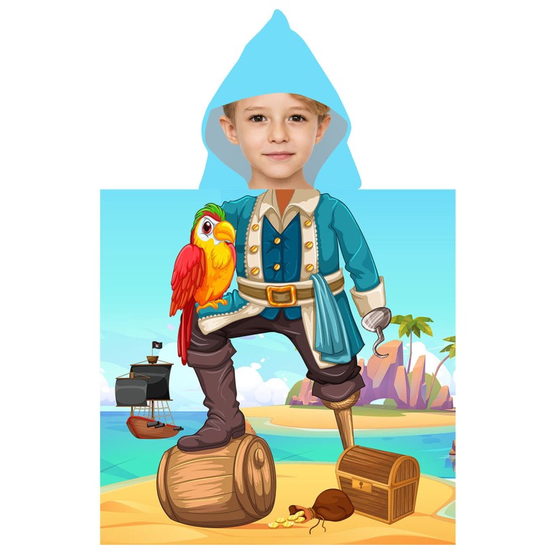 Ręcznik Ponczo kąpielowe z kapturem dla dzieci - PIRATE
