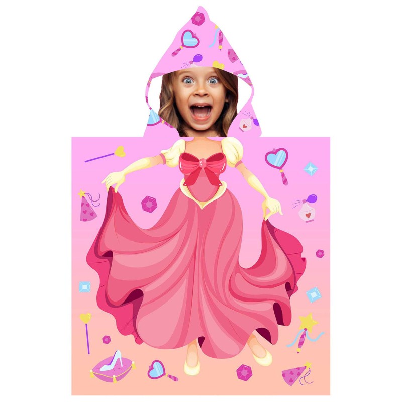 Ręcznik Ponczo kąpielowe z kapturem dla dzieci - PRINCESS