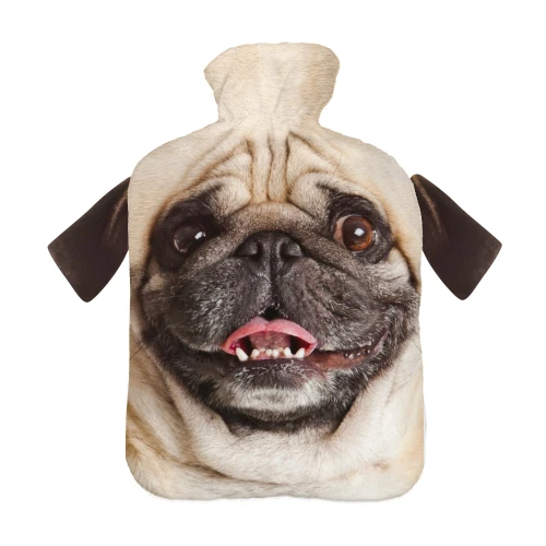 Termofor ze sweterkiem 2 litrowy Mops z uszami