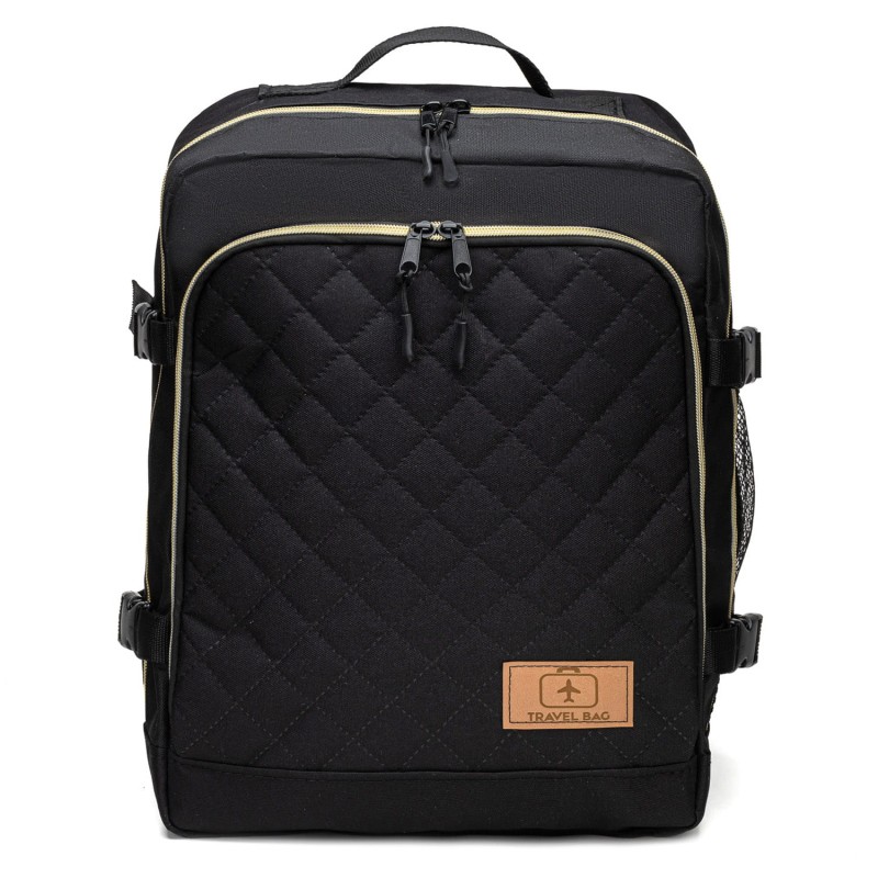 Torba samolotowa 40x25x20 mała Czarna PIKOWANA Z metalowym zamkiem
