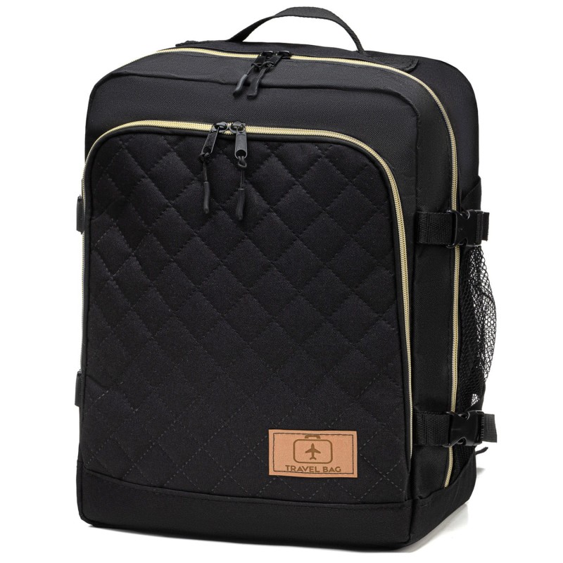Torba samolotowa 40x25x20 mała Czarna PIKOWANA Z metalowym zamkiem