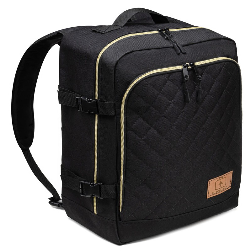Torba samolotowa 40x25x20 mała Czarna PIKOWANA Z metalowym zamkiem