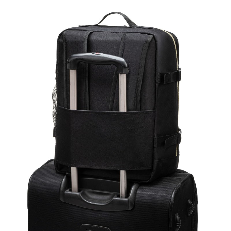 Torba samolotowa 40x25x20 mała Czarna PIKOWANA Z metalowym zamkiem